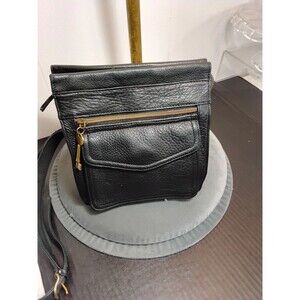 Fossil Vintage 1954 Shoulder Crossbody Bag Leather Black Model 75082 Zipper